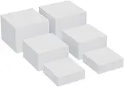 Generic 6 Pieces Acrylic Display Stands Food Risers Cube Display Nesting Buffet Risers for Action Figures, White