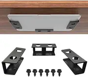 Laptop Holder Under Desk, Laptop Underdesk Bracket with Screws and Silicone Pads, Metal Laptop Underdesk Bracket Shelf Holder Stand, for Laptop, Keyboard, Cable Box, Router