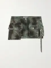 [The Attico] The Attico - Fay Camouflage-print Cotton-canvas Mini Skirt - Dark green - 27 27 Green