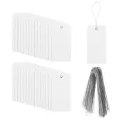 200Pcs Marking Tags with String, 6.3" x 3.1" Waterproof Hang Tags White