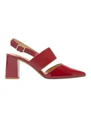 [Sandler] Kitson Heeled Leather Shoes in Cherry Patent