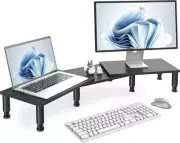 Dual Monitor Stand Riser, Monitor Stand with Adjustable Height Steel leg,