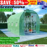 Plant Green House Garden Backyard Shed Tunnel Cover Walk In Greenhouse 3.43x2x2m