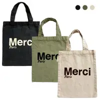 在飛比找Yahoo奇摩購物中心優惠-MERCI Merci Paris Tote Bag 棉質迷
