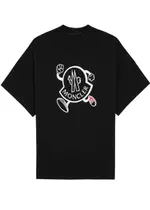 Moncler Logo-print Cotton T-shirt - Black - M M