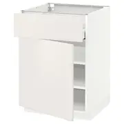 METOD / MAXIMERA base cabinet with drawer/door, white/Veddinge white, 60x60x80 cm