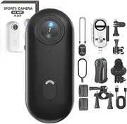 Gosnap - Go Snap Camera, Wearable Mini Gosnap Body Camera with 360° Rotation Spring Clip, HD 1080p/4k Gosnap, for Cycling, Travel, Pets (Black*4K)