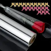 ZCOINS Clear Cellophane Wrap Rolls 40cm x 30m (1.3ft x 98.5ft) and Shiny Pull Bows Packaging Sets, 2.5 Mil Transparent Crystal Clear Cellophane Wrapping Paper for Hampers, Gifts, Toys, Arts & Crafts, Florist Flowers, Treats Wrapping