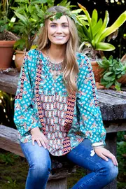 Casablanca Castaway Tunic--BOHO-65