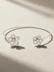 [David Morris] David Morris - Miss Daisy 18-karat White Gold Diamond Bangle - 16 16 Gold