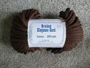 Brown 6mm Braided Elegance Macrame Craft Cord 100 Yards Vintage New Clean