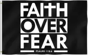 Faith Over Fear Bible Scripture Verse Christian Flag 3 X 5 FT Single Side Fla...