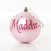 Personalised Pink Shatterproof Christmas Bauble, Christmas Tree Decoration