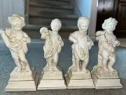 Vintage Borghese Set of Four Putti Children Cupid Figurines