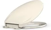 Toilet Seat Elongated, Soft Close Toilet Seat, Almond Toilet Lid Soft Close Quiet, Easy Installation & Release,Safe PP Material Easy Clean, Fits Most Elongated Toilets