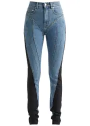 Mugler Spiral Panelled Skinny Jeans - Blue - 10 10