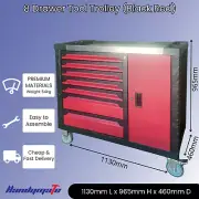 113CMx97CM 8-Drawer Lockable Steel Mobile Toolbox Tool Storage Cabinet Trolley