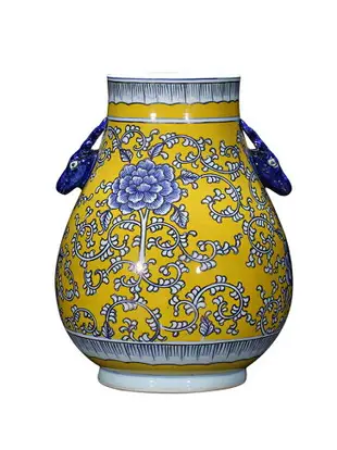 景德鎮陶瓷器仿古花瓶手繪書畫字畫筒中式古典客廳書房裝飾品擺件