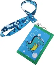 [TENDYCOCO] Boys Boys and Girls Wallet Canvas Material Fun Cartoon Design Multi-Purpose Wallet Lanyard Hook