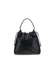 Brunello Cucinelli Leather Shoulder Bag Drawstring Closure Women Black