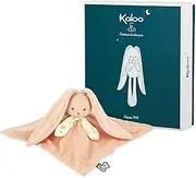 KALOO - Lapinoo K218017 - Peach Coloured Rabbit Cuddly Blanket - Plush Toy Baby - Square 30 x 30 cm - Two Materials Viscose and Cord Very Soft - Gift Box - from Birth, K218017