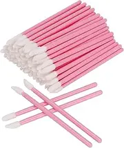 LYSAIMG 100 Pcs Lip Brushes,Lip Gloss Wands Lint Free Makeup Applicator Brush Beauty Tool (Pink)