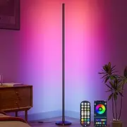 Uocub Corner Floor Lamp: Smart RGB LED Corner Lamp with App/Remote/Button Control,16 Million Colors & 68+ Scene, Music Sync, Timer Setting - Ideal for Living Rooms, Bedrooms, and Gaming Rooms