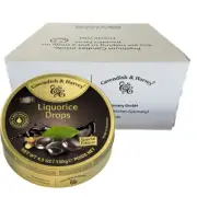 Cavendish and Harvey Liquorice Filled Drops 130g Tin Sweets Lollies x 12