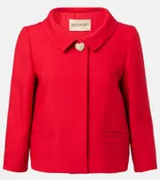[Valentino] Valentino Crepe Couture embellished blazer AU 10 red