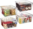 Plastic Storage Bins with Lids XL–Perfect Kitchen Organization or Pantry Storage