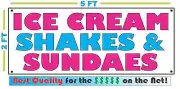 Full Color ICE CREAM, SHAKES & SUNDAES All Weather Banner Sign NEW LARGER SIZE