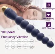 Vibrating Anal Beads Butt Plug Vibrator Rechargeable Prostate Massager Sex Toys