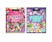 2pc Kaleidoscope Disney Princess and Squishmallows Sticker Bomb Kids Books Set