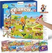 D-FantiX Preschool Learning Activity - Search and Find Educational Game, Reusable Learning & Education Toys for Kids 3 4 5 6 Year Old, Arts and Crafts Birthday Gifts for Girl and Boy