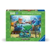 1000pc Ravensburger Minecraft Mosaic Theme Family Jigsaw Puzzle Set