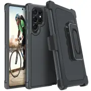 For Samsung Galaxy S22 Ultra Heavy Duty Phone Case Cover Belt Clip Holster