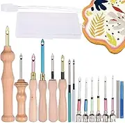 Punch Embroidery Kit - Embroidery Needle Pen Set for Hand Sewing,Stitching Kit, Embroidery Needle Kit for Women, Men, Adults, Beginner