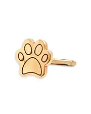 Zoe Chicco 14K Yellow Gold Itty Bitty Paw Single Stud Earring