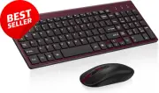 Wireless Keyboard Mouse Combo 2.4G Full Size Slim Set for PC Laptop Windows