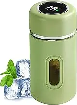 Glass Tumblers, 280ml Travel Water Bottle, Anti-Fall Tumbler Portable Tea Cup with Real-Time Temperature Display for Travel Camping Picnic Gym Home Work Daily Use Coffee Desktop