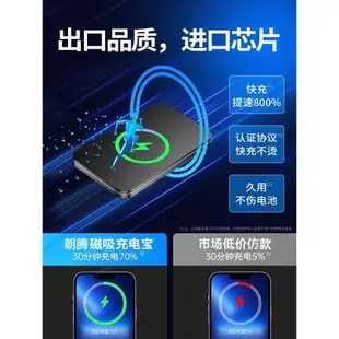 磁吸無線充電寶Magsafe快充適用蘋果iPhone超薄便攜手機移動電源