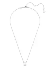 Swarovski Stilla Octagon Crystal Pendant Necklace in Rhodium Plated, 15.75-17.75
