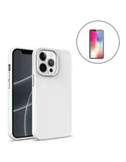 [StylePro] Iphone 12 Eco Case + Tempered Glass Screen Protector in White