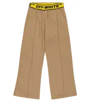 [Off-White Kids] Off-White Kids Logo cotton chino pants Y 10 brown