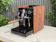 BELLEZZA CHIARA 1 GROUP NEW ESPRESSO COFFEE MACHINE BLACK & TIMBER DOMESTIC HOME