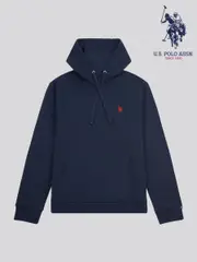 U.S. Polo Assn. Blue Mens Double Horsemen Loopback Hoodie (F92845) | $150