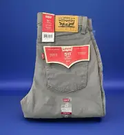 New Levis Strauss 511 Slim Stretch Jeans Pants Grey Chinos Boys 16 Reg 28x30 NWT