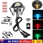 12V Black Half Moon Outdoor WIFI LED Path Stair Step Fence Deck Lights Kit 35mm