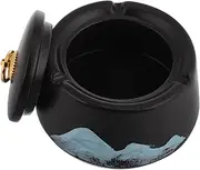 Alipis Ceramic Ashtray Lid Home Decorative Ashtray Stylish Smoking Ash Tray for Indoor/