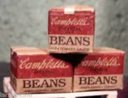 Danbury Mint Campbell's Bean Cases (3) w Pallet For Your Model Train Display